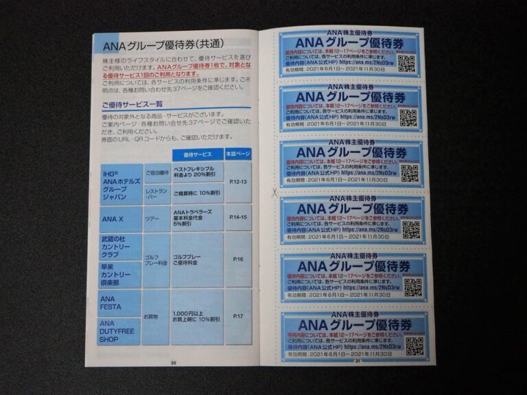 JAL(日本航空) - 株主優待券(2022/6/1-2023/11/30) 5枚グループ優待券 